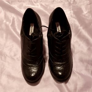 Black Mary Jane style heeled